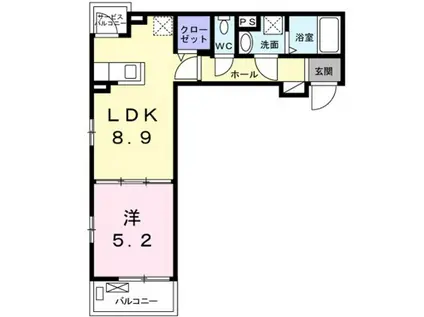 コンテIII 祇園(1LDK/2階)の間取り写真