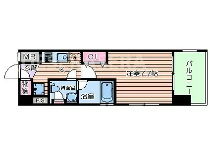 クレストフォルム大阪天満橋(1K/12階)の間取り写真