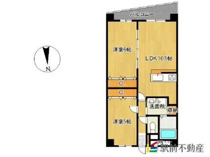 E.POPULARII(2LDK/9階)の間取り写真