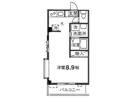 スプリングス弐千(ワンルーム/2階)の間取り写真