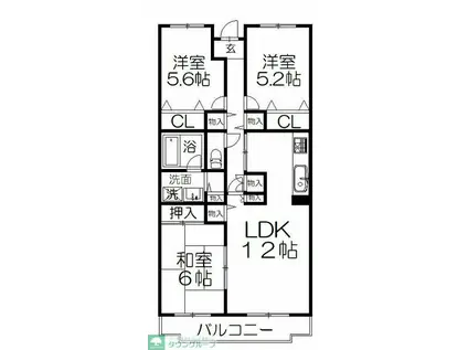 マウントフィールド大宮壱番館(3LDK/3階)の間取り写真