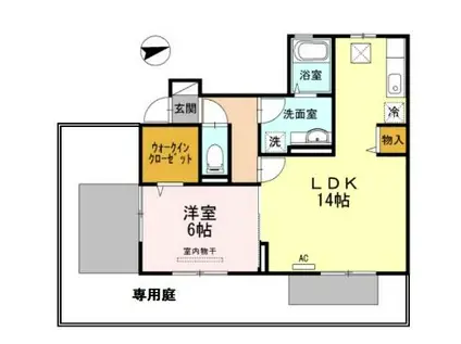 クレイドル・ガーデン(1LDK/1階)の間取り写真