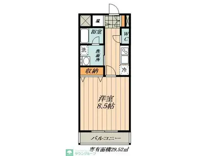 CASTLE HILLS 柳ケ瀬(1K/3階)の間取り写真