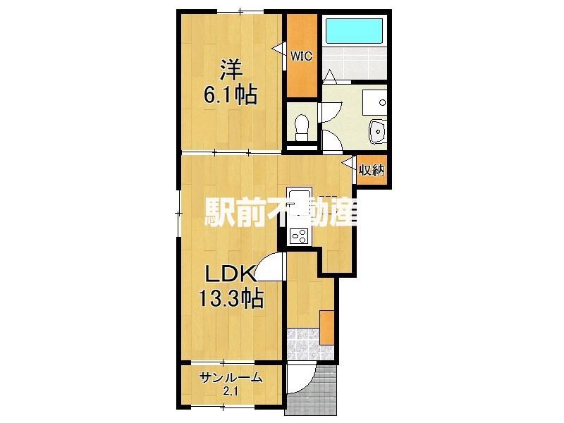 ポタージュ(1LDK/1階)の間取り写真