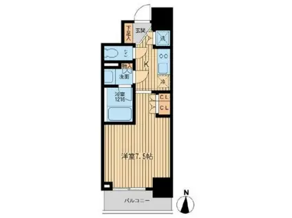 HF上野入谷レジデンス(1K/3階)の間取り写真