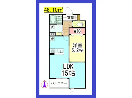 SF LA VERITE石川(1LDK/3階)の間取り写真