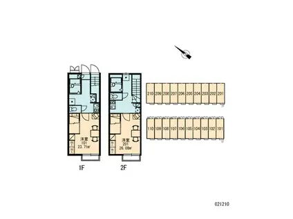レオパレスウエルカム(1K/2階)の間取り写真