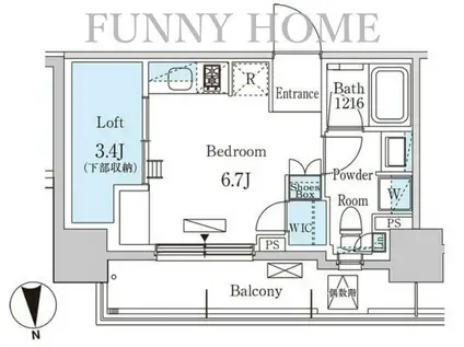パークアクシス学芸大学レジデンス(ワンルーム/9階)の間取り写真
