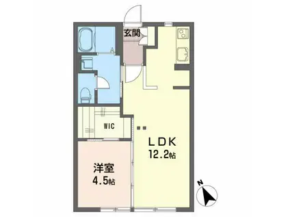 フレグランス21 B(1LDK/1階)の間取り写真