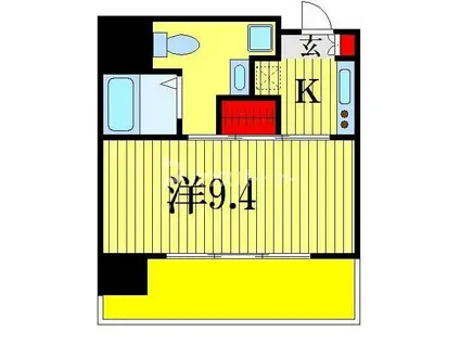 マリンパレス登戸(1K/2階)の間取り写真