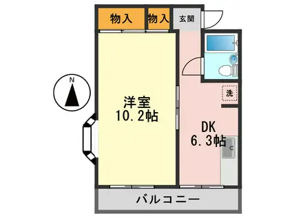 FKハイム(1DK/1階)の間取り写真