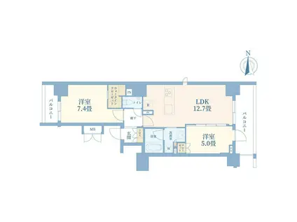 ルジェンテ大塚(2LDK/4階)の間取り写真