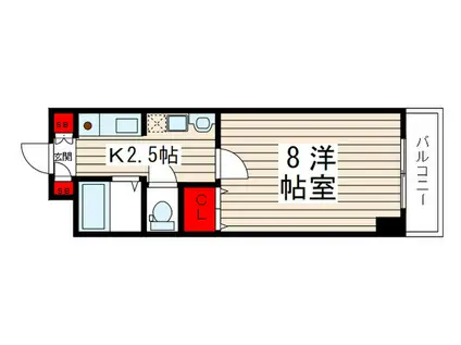 アルビオン田端(1K/4階)の間取り写真