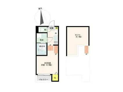 VAN SOREIL野並(1K/2階)の間取り写真