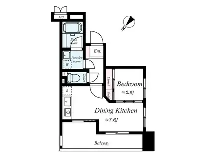 レジデンシャルヒルズ リバープレイス(1LDK/6階)の間取り写真