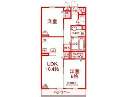 イースト GARDEN 綱島(2LDK/3階)の間取り写真