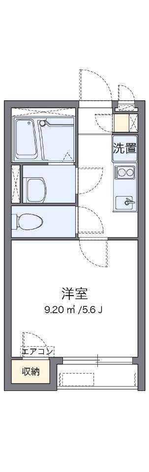 クレイノ市谷台町(1K/2階)の間取り写真