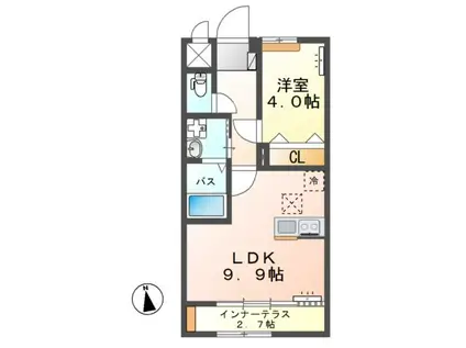 メゾン・デュ・ソレイユ(1LDK/1階)の間取り写真