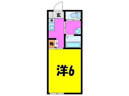 LUAN本町(1K/1階)の間取り写真