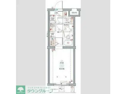 クレヴィスタ柴又(1K/2階)の間取り写真