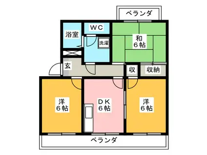 プレミールM(3DK/2階)の間取り写真