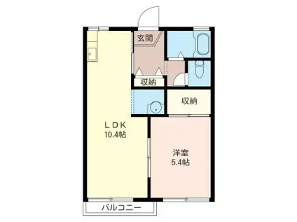 フォーブル20A棟(1LDK/1階)の間取り写真