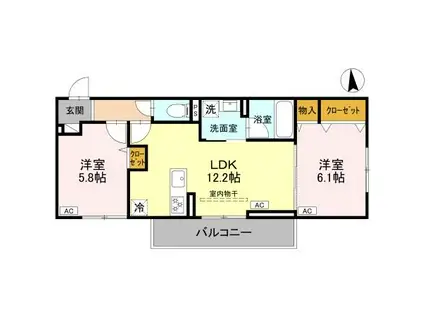 ＩＲいしかわ鉄道 野々市駅(ＩＲ) バス乗車時間：45分 最寄りバス停で下車 徒歩7分 3階建 新築(2LDK/3階)の間取り写真
