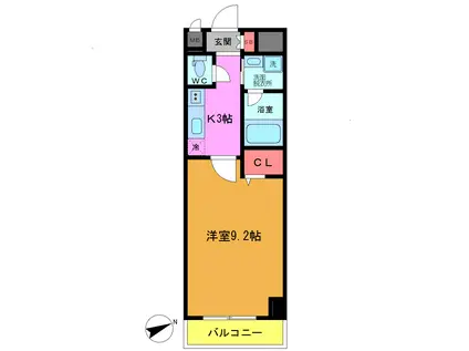 ソシア西葛西(1K/7階)の間取り写真