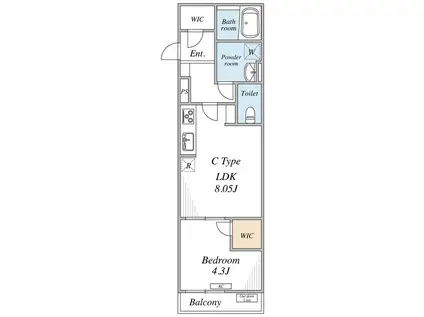 リブリ・三ノ輪(1LDK/2階)の間取り写真