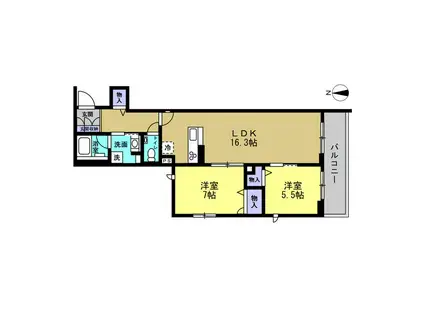 メゾン オルジュ(2LDK/3階)の間取り写真