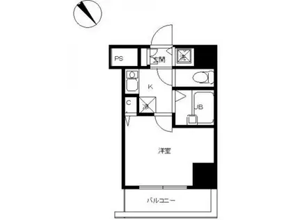 スカイコート巣鴨(1K/12階)の間取り写真