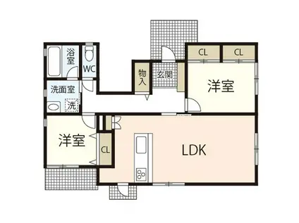ヴィレッジハウスK(3LDK/2階)の間取り写真