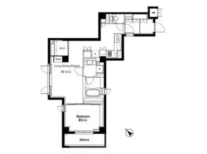 コンフォリア中野(1LDK/4階)の間取り写真