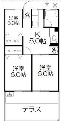 第一静和荘(3K/2階)の間取り写真