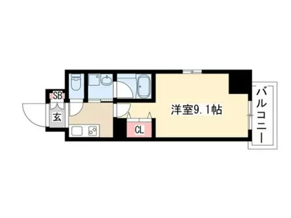 ルミノス千種(1K/11階)の間取り写真