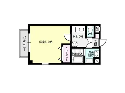 ブランシェ(1K/1階)の間取り写真