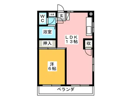 コーポ・ビオラセア(1LDK/2階)の間取り写真