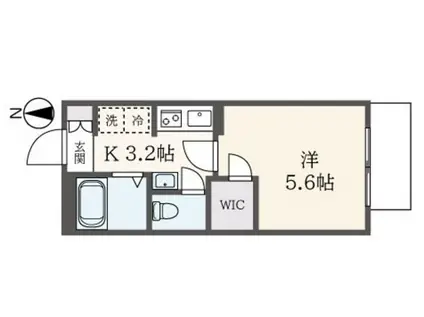 アクレールパークサイド(1K/1階)の間取り写真