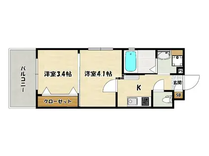 赤坂ランドマークタワー(2K/10階)の間取り写真