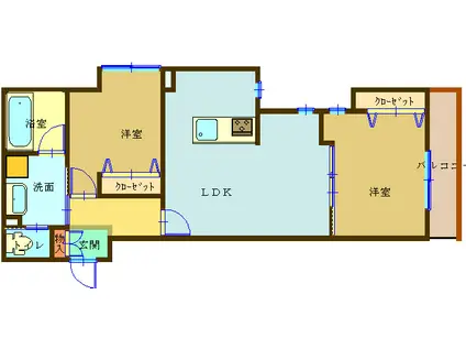 オグリーヴ(2LDK/1階)の間取り写真