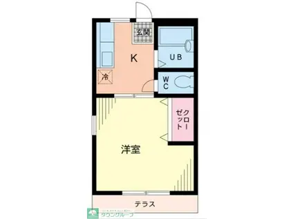 SSハイツ(1K/1階)の間取り写真