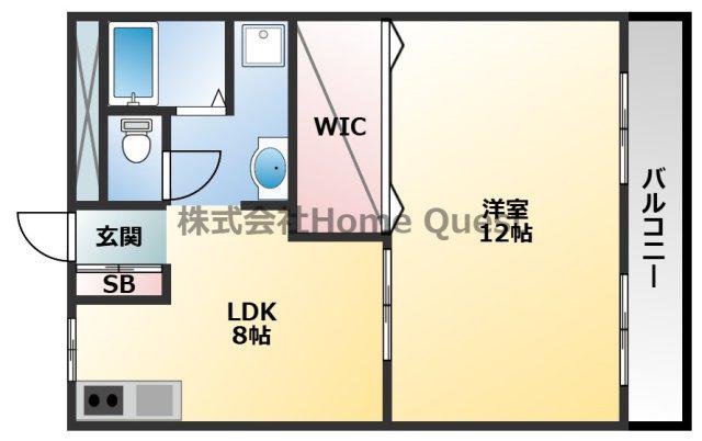 山城ビル(1LDK/4階)の間取り写真