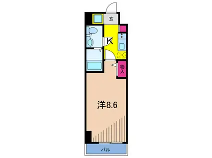 グランフォース北綾瀬(1K/3階)の間取り写真