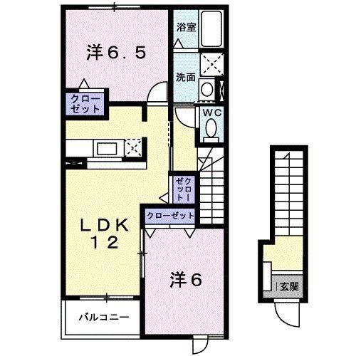 セレノ・カーサ・S II(2LDK/2階)の間取り写真