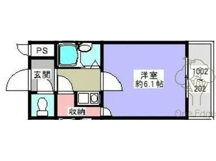 タカノハイム天神橋(1K/8階)の間取り写真