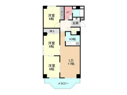 パスウェイ677壱番館(3LDK/2階)の間取り写真