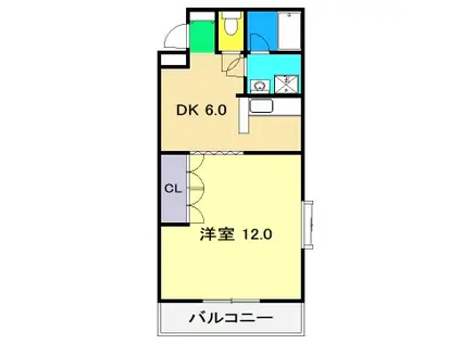 ドリームハウスIII(1DK/6階)の間取り写真