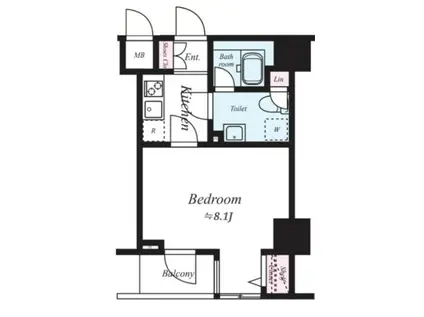 GROWS綾瀬(1K/2階)の間取り写真