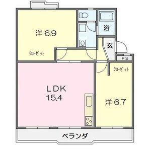 第2三宅ビル(2LDK/1階)の間取り写真