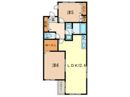 MAISON RITS(2LDK/2階)の間取り写真
